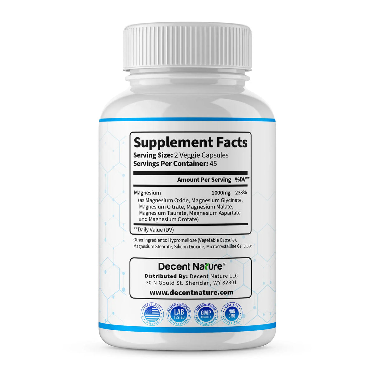 Magnesium Complex 1000mg Made with 7 Elemental Magnesium 90 Capsules