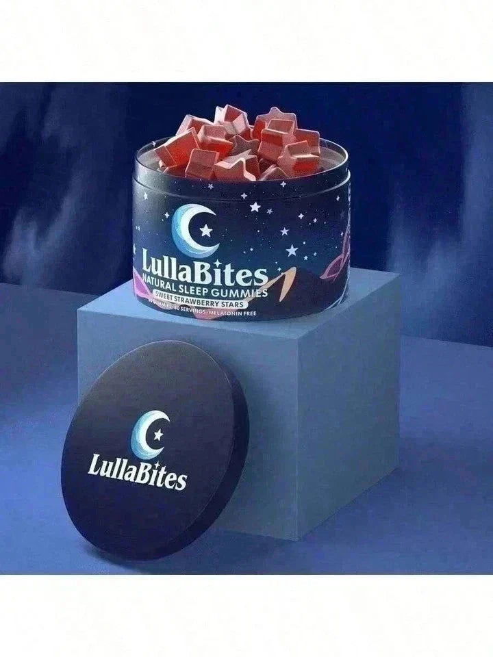 LullaBites Natural Sleep Gummies – Strawberry Stars – 60 Gummies – Sleep Support