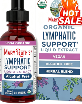MaryRuth's Lymphatic Support Herbal Blend Liquid Drops - USDA Organic - Echinacea & Elderberry - Blue Vervain - Vegan - 30 Servings