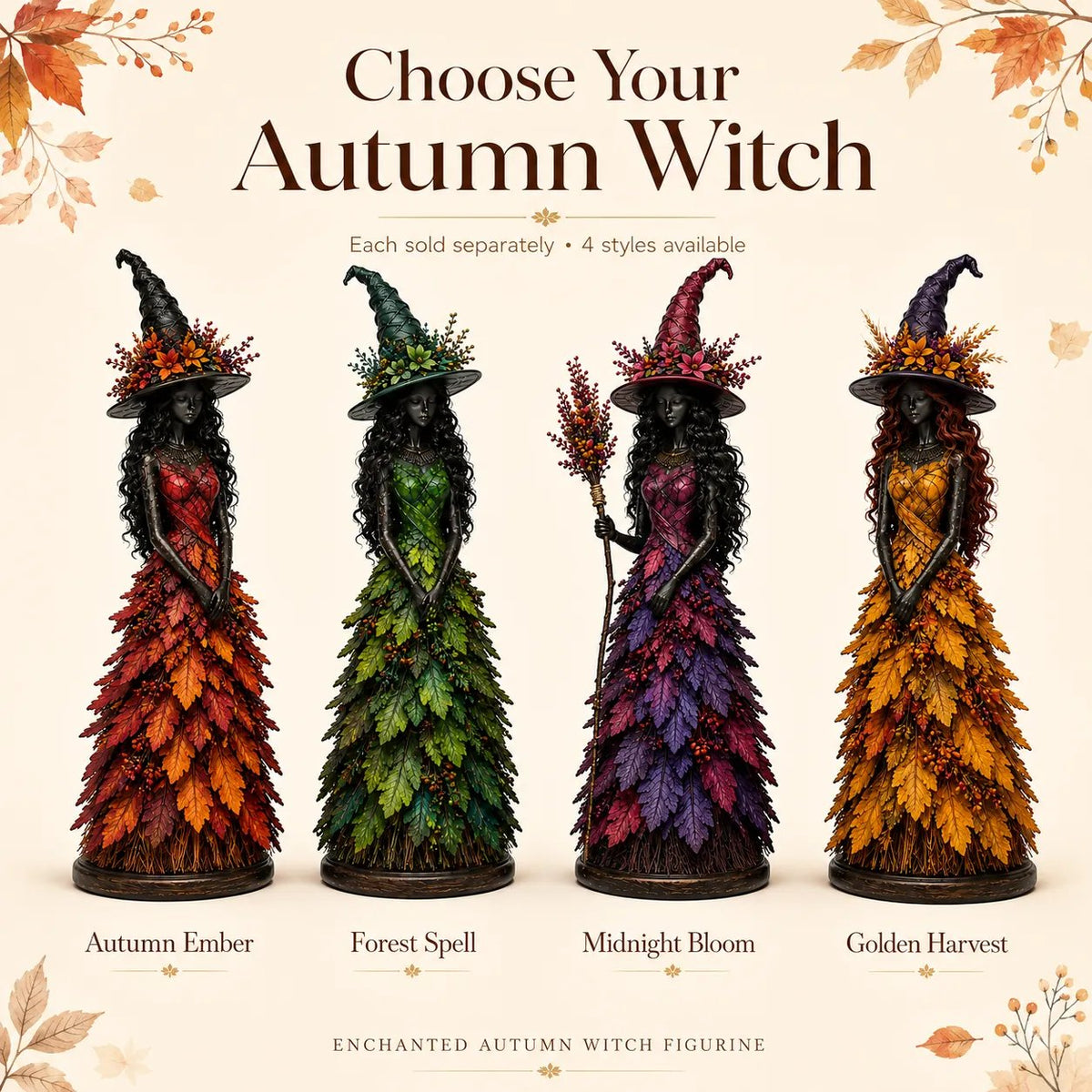 💥LAST DAY: 49% OFF - 🧙 Enchanted Autumn Witch Figurine (📦Buy 2, get free shipping)