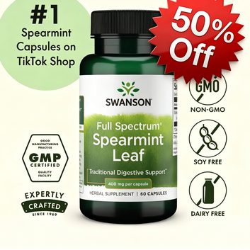 Swanson Full Spectrum Spearmint Leaf 400 mg 60 Capsules Organic Natural Supplement Herbal Healthcare Digestive Support