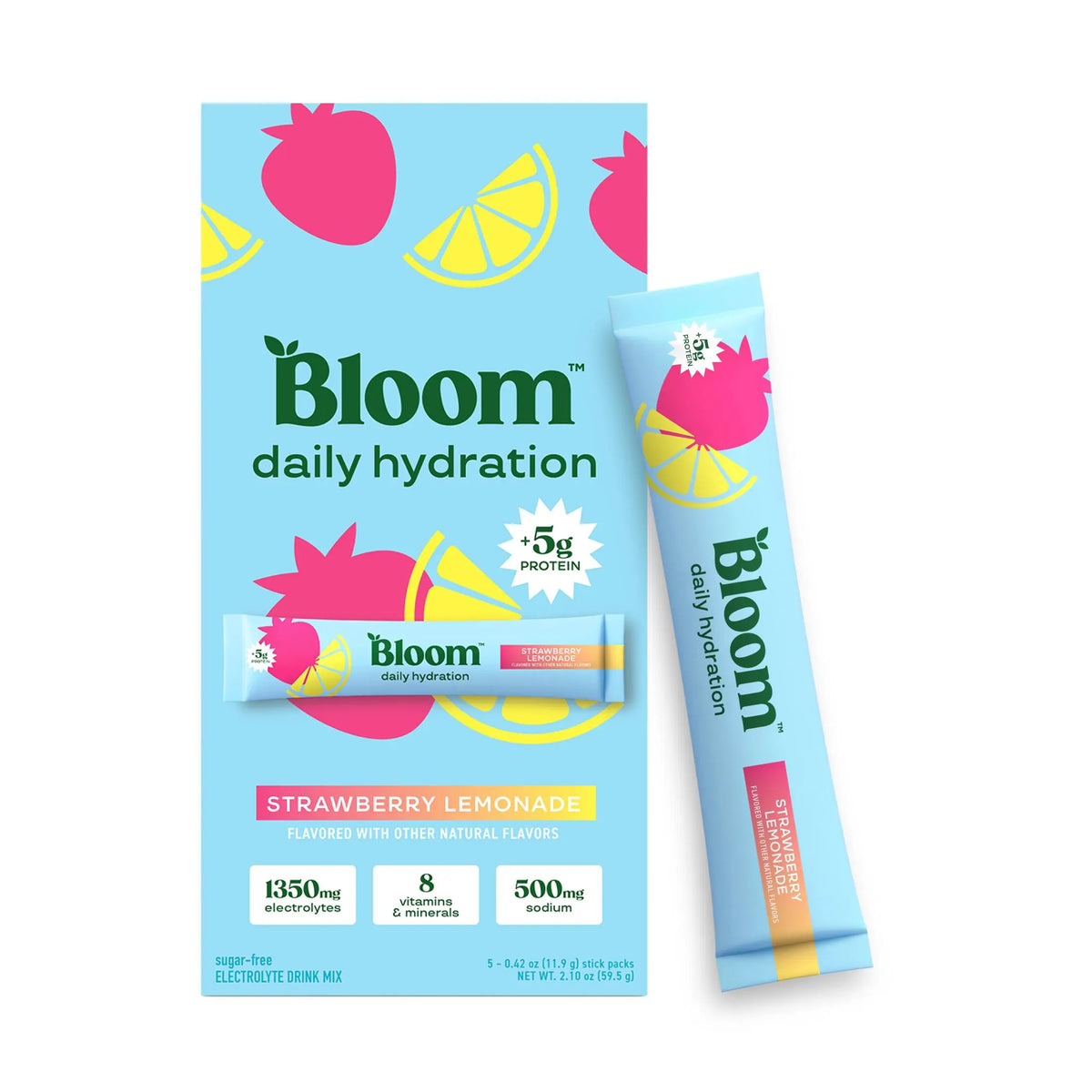 New - Bloom Nutrition Daily Hydration Sticks - 1350mg Electrolytes, 5g Clear Whey Protein & Collagen, 8 Key Vitamins, Sugar-Free Drink Mix for Hydration, Recovery & Skin Health