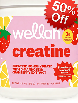 Wellah Creatine - 50 Servings, Unflavored & Strawberry Lemonade Flavor, 3g Creatine, Joint Health Supplement for Fitness & Healthcare