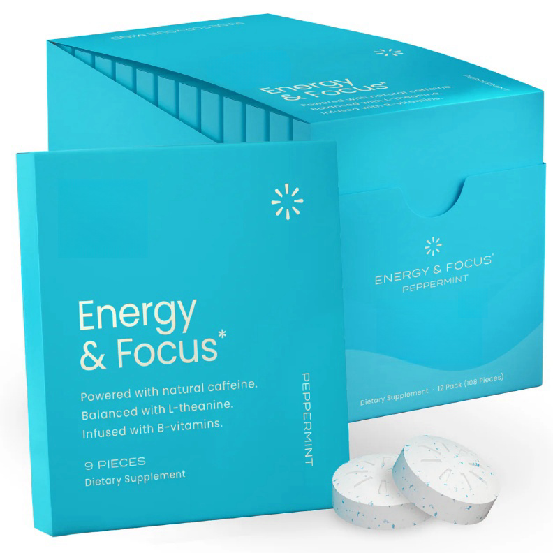 ENERGY & FOCUS™ Caffeine Nootropics for Energy & Focus -Sugar-Free with L-theanine, Caffeine, Vitamin B12& Vitamin B6 - Peppermint Flavor-Shop