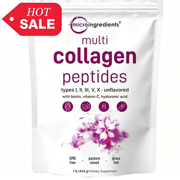 Micro Ingredients Multi Collagen Peptides Powder 16oz - Type I II III V X Unflav