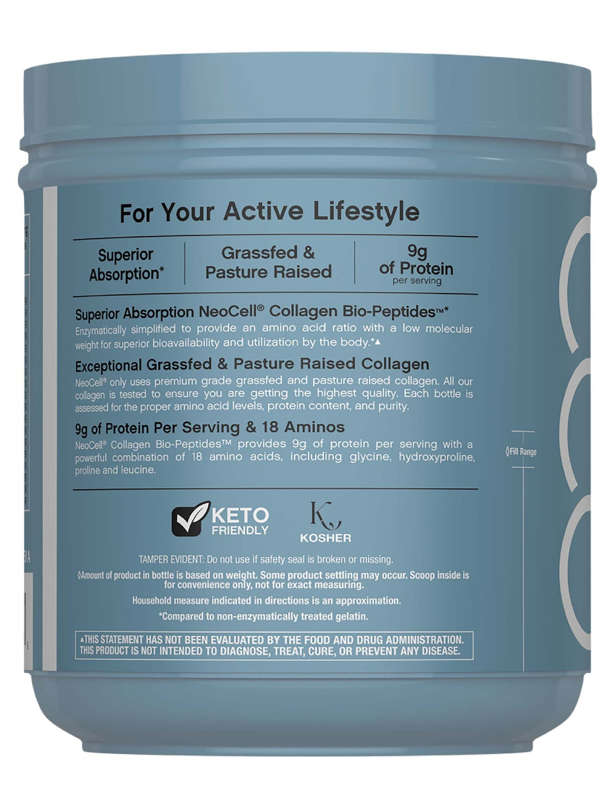 Collagen Bio-Peptides Powder | 22oz | Super Hair, Skin, Nails | Grassfed Protein Supplement | by NeoCell