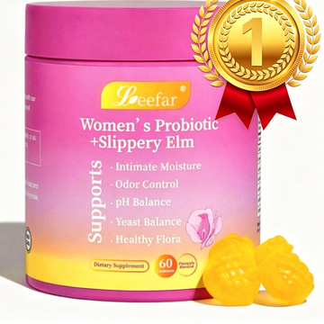 LEEFAR Her Juicy Feminine Probiotics Gummies- All in One Solution with Slippery Elm and Prebiotics&Lactobacillus Probiotic Blend for Women’s pH Balance and Dryness - Hawaiian Pineapple Gummies 60 Count probiotics women