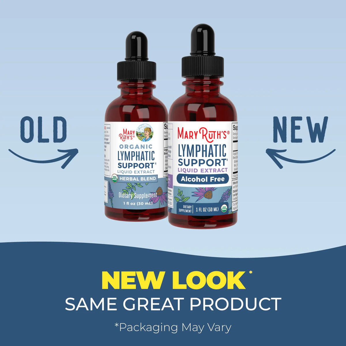 MaryRuth's Lymphatic Support Herbal Blend Liquid Drops - USDA Organic - Echinacea & Elderberry - Blue Vervain - Vegan - 30 Servings