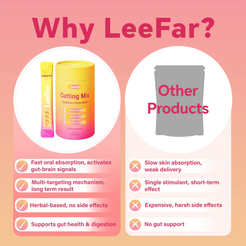 LeeFar Cutting Drink Mix – Strawberry Açaí Flavor – 30 Servings