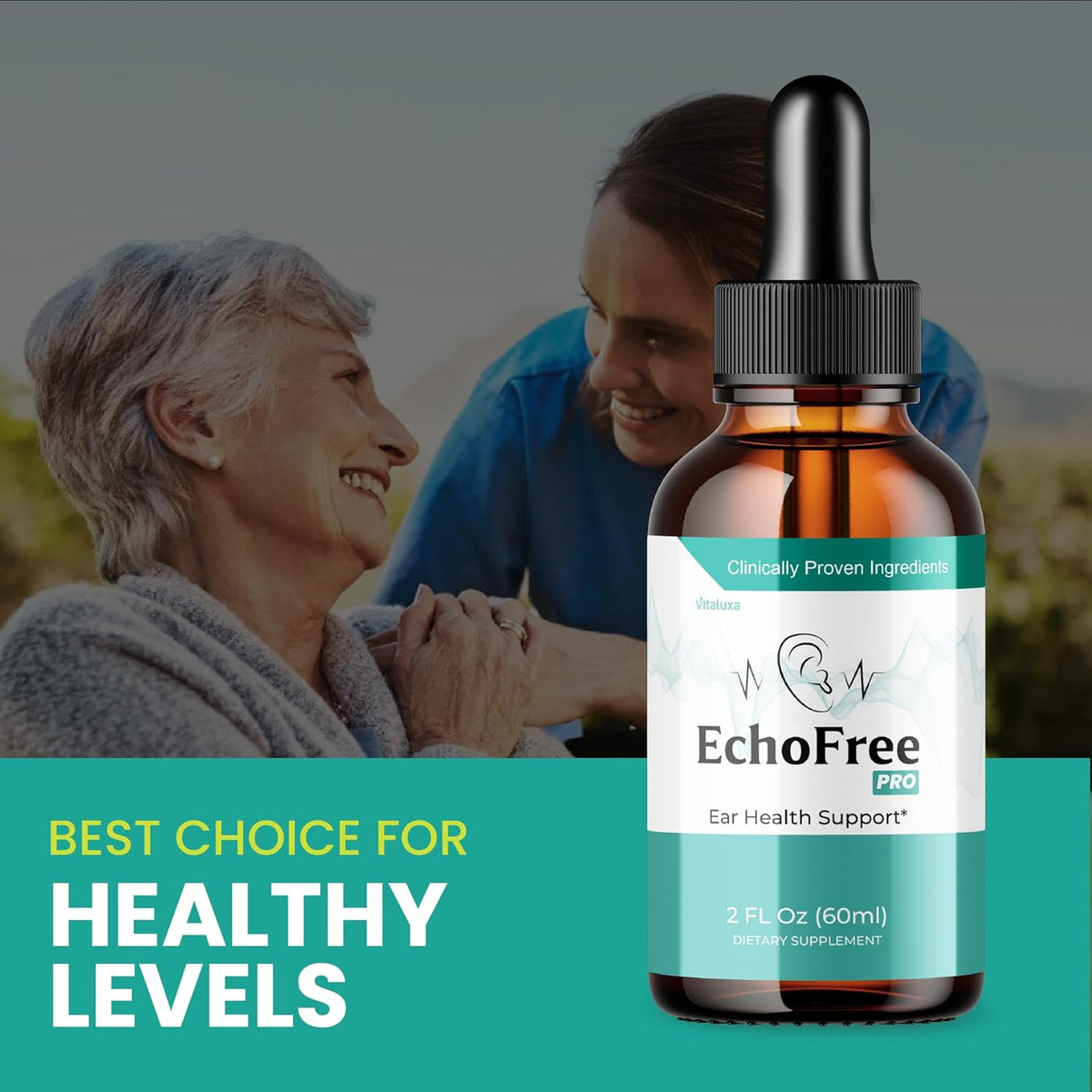 Tinnitus Relief Drops for Ringing Ears - EchoFree Liquid Supplement with Advanced Vitamins for Ear Health Support - 2oz-Shop