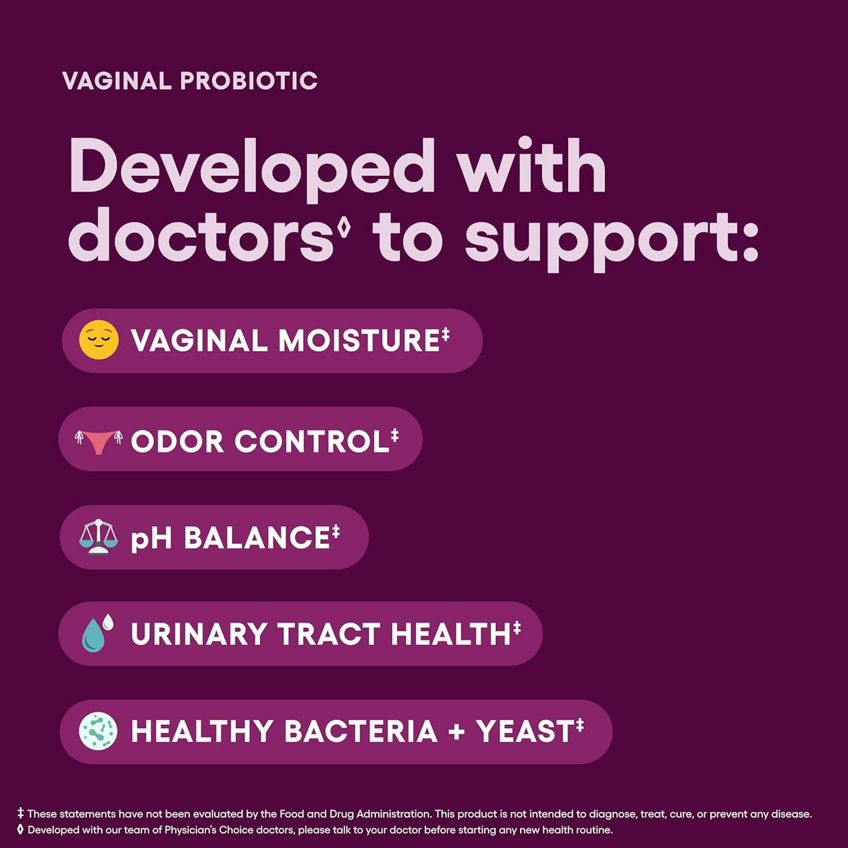 Women’s Vaginal Probiotics Advanced pH, Odor & Yeast Support 6 Billion CFU with Organic Prebiotics & Cranberry Feminine Health Formula 30 Capsules-Shop