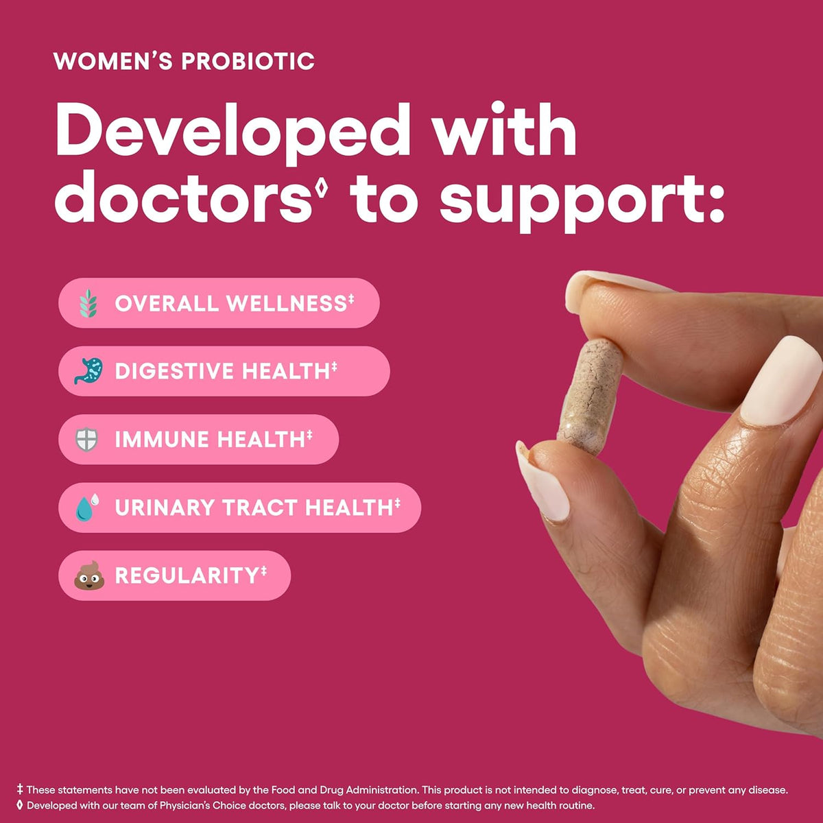 Physician's Choice Probiotics - PH Balance, Digestive, UT, & Feminine Health - 50 Billion CFU - 6 Unique Strains for Women - Organic Prebiotics, Cranberry Extract+ - Probiotic - 60 CT-Shop