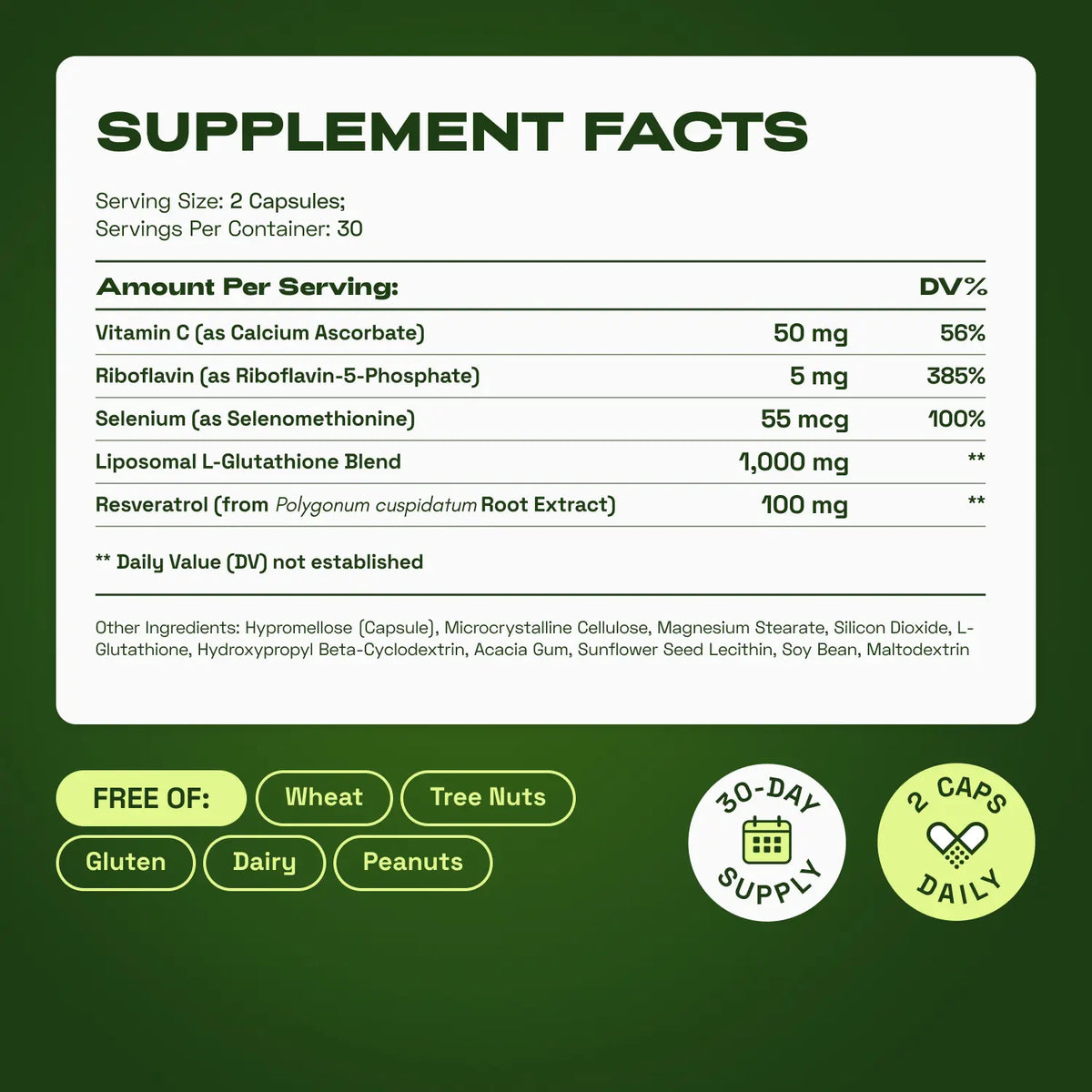 Cata-Kor Liposomal Glutathione Supplement – 1155 mg | Vitamin C | Riboflavin (B2) | Selenium | Resveratrol Complex – Supports Antioxidant Defense & Cellular Health – Vitamin Dietary Supplement