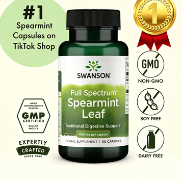 Swanson Full Spectrum Spearmint Leaf 400 mg 60 Capsules Organic Natural Supplement Herbal Healthcare Digestive Support