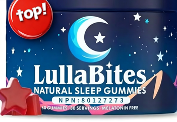 LullaBites Natural Sleep Gummies – Strawberry Stars – 60 Gummies – Sleep Support