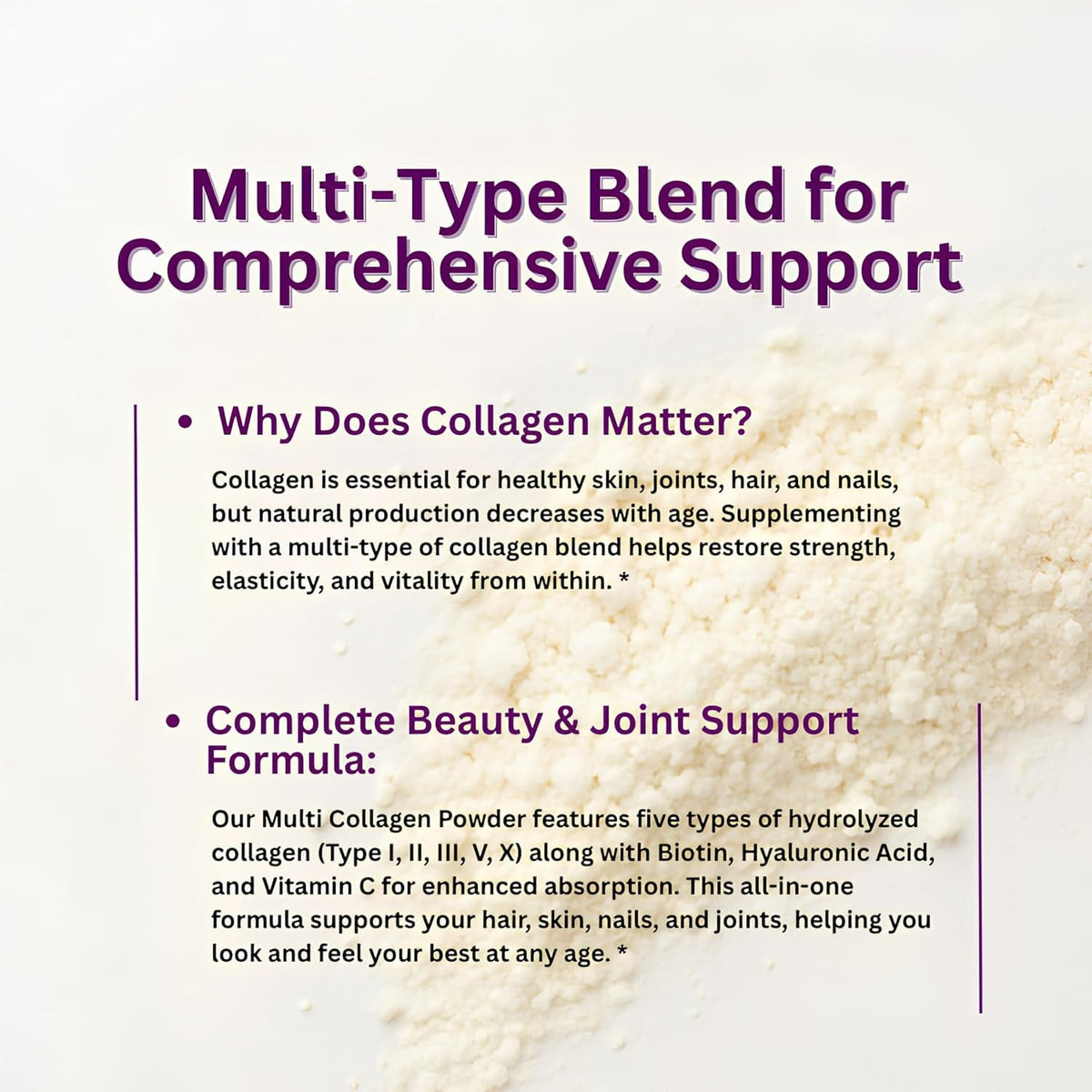 Micro Ingredients Multi Collagen Protein Powder, 2lb | Type I,II,III,V,X with Biotin, Hyaluronic Acid, Vitamin C - Unflavored Collagen Peptides