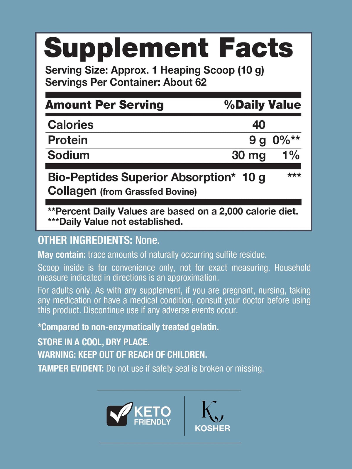 Collagen Bio-Peptides Powder | 22oz | Super Hair, Skin, Nails | Grassfed Protein Supplement | by NeoCell