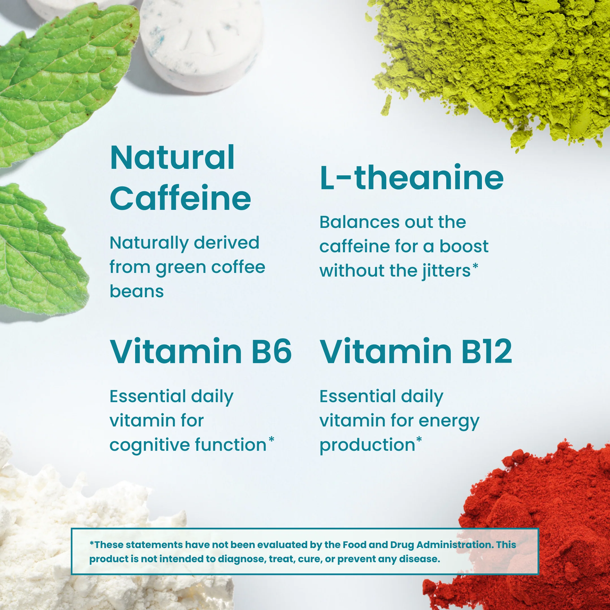 ENERGY & FOCUS™ Caffeine Nootropics for Energy & Focus -Sugar-Free with L-theanine, Caffeine, Vitamin B12& Vitamin B6 - Peppermint Flavor-Shop