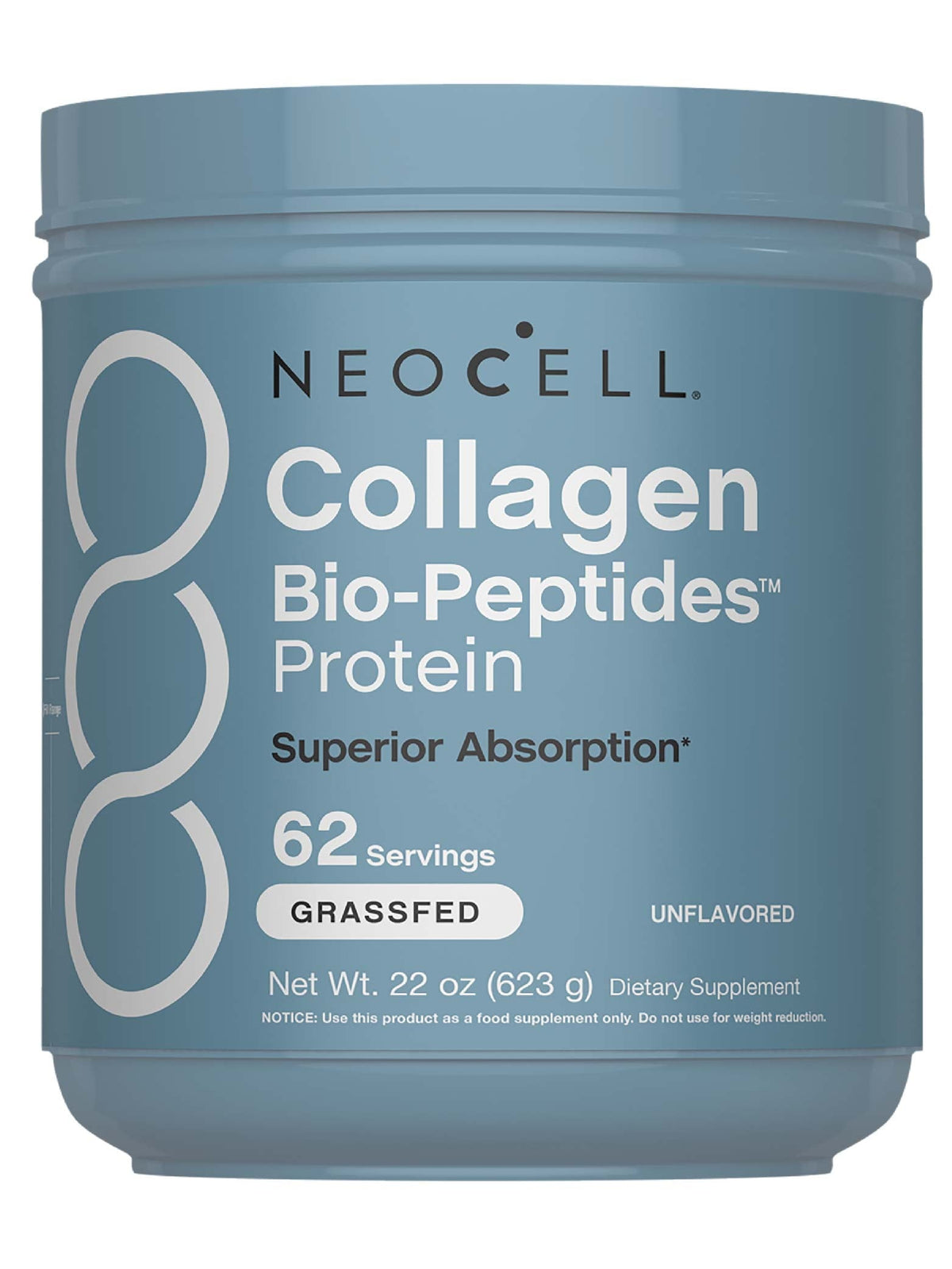 Collagen Bio-Peptides Powder | 22oz | Super Hair, Skin, Nails | Grassfed Protein Supplement | by NeoCell
