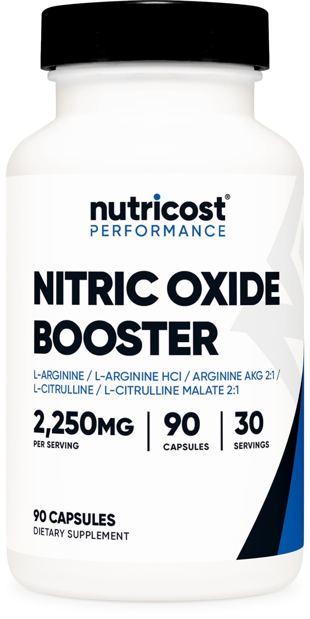 Nutricost Nitric Oxide Booster (2250mg) 90 Capsules - Gluten Free, Non-GMO, 750mg Per Casule, 30 Servings