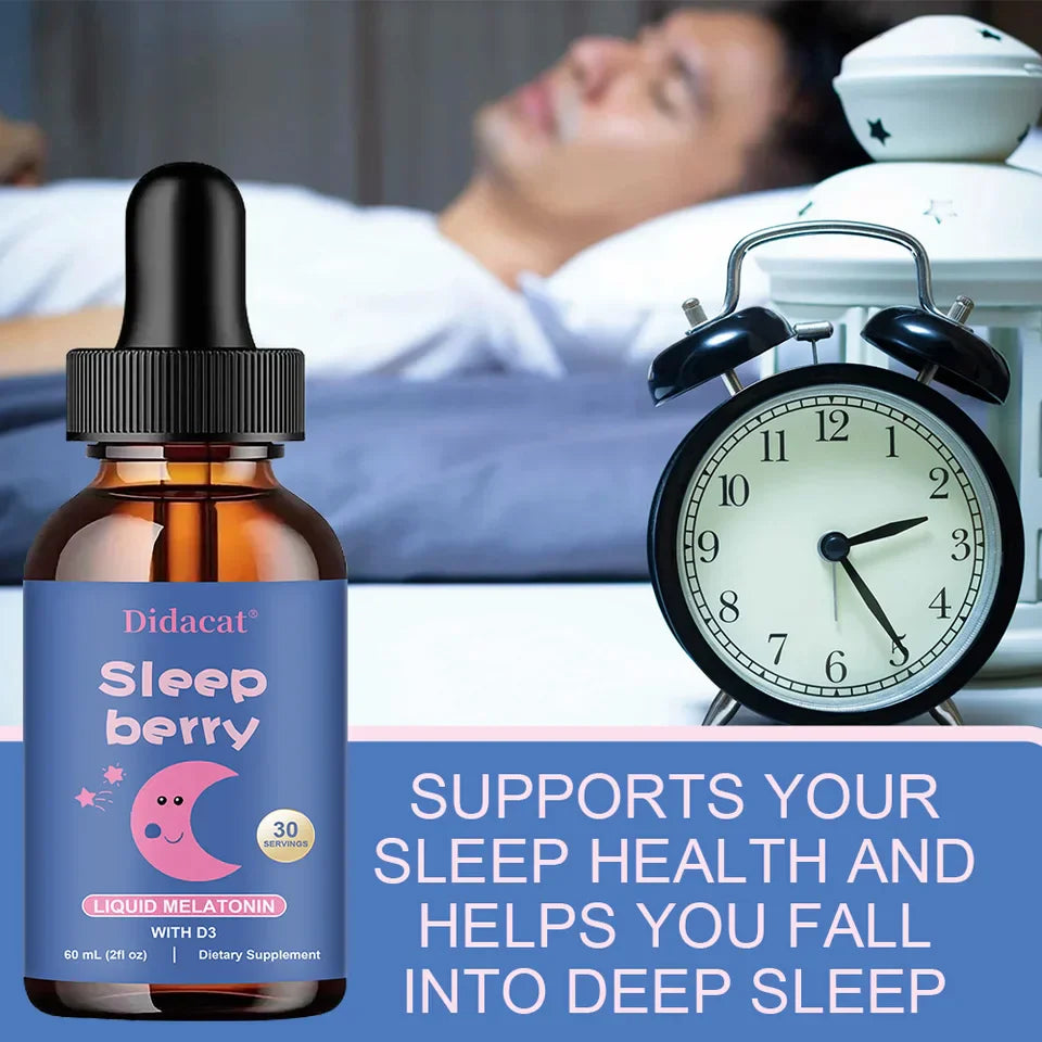 Liquid Melatonin - Natural Sleep Aid with Elderberry and Vitamin D - Boosts Immune System While You Sleep