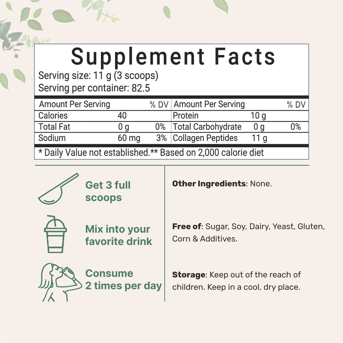 Micro Ingredients Multi Collagen Protein Powder, 2lb | Type I,II,III,V,X with Biotin, Hyaluronic Acid, Vitamin C - Unflavored Collagen Peptides