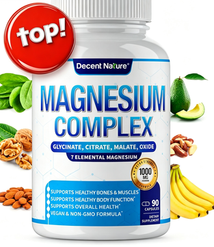 Decent Nature Magnesium Complex with Elemental Magnesium Supplement 1000mg 90 Capsules