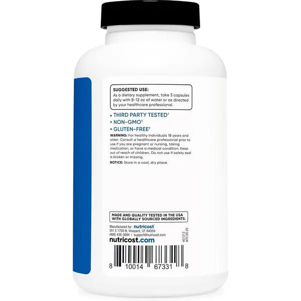Nutricost Nitric Oxide Booster 2250mg, 180 Capsules - 750mg Per Casule, 60 Servings - Gluten Free and Non-GMO
