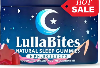 LullaBites Natural Sleep Gummies - 30 Servings -Sweet Strawberry Stars (Melatonin Free)