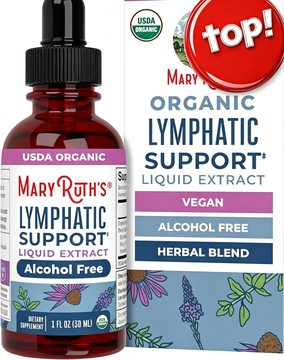 MaryRuth's Lymphatic Support Herbal Blend Liquid Drops - USDA Organic - Echinacea & Elderberry - Blue Vervain - Vegan - 30 Servings