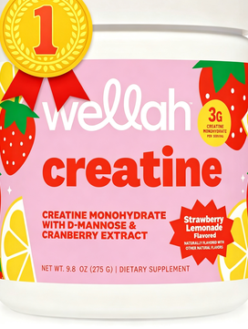 Wellah Creatine - 50 Servings, Unflavored & Strawberry Lemonade Flavor, 3g Creatine, Joint Health Supplement for Fitness & Healthcare