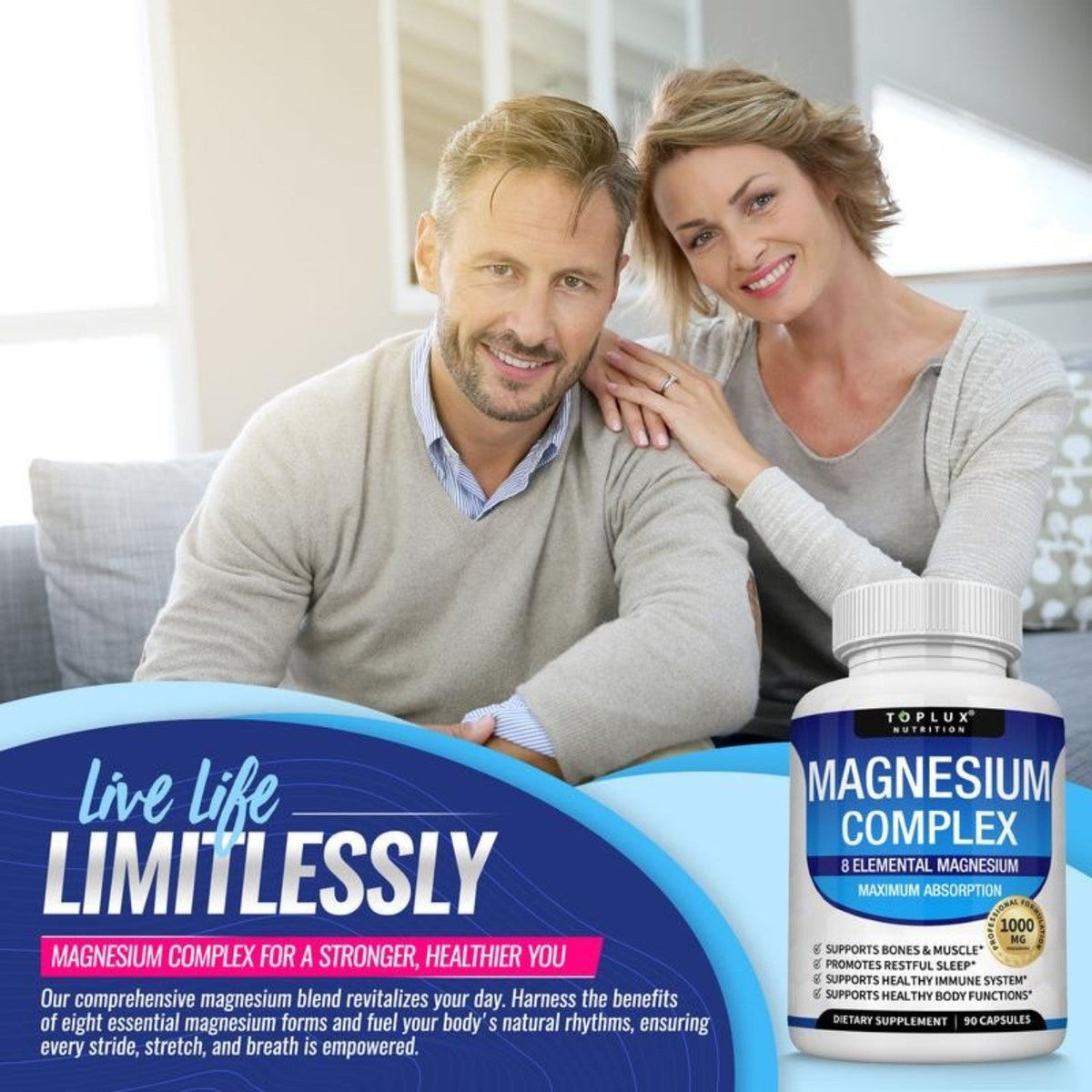 Toplux Magnesium Complex – 1000mg, 8 Powerful Forms for Recovery & Daily Wellness            ⭐️⭐️⭐️⭐️⭐️ 4.8 • 2,031 reviews