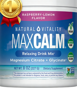 MaxCalm Relaxing Drink Mix - Anti Stress Drink Mix - With Ionic Magnesium Citrate + Glycinate - Raspberry Lemon Flavor - 16 oz (453 g) - 113 Servings