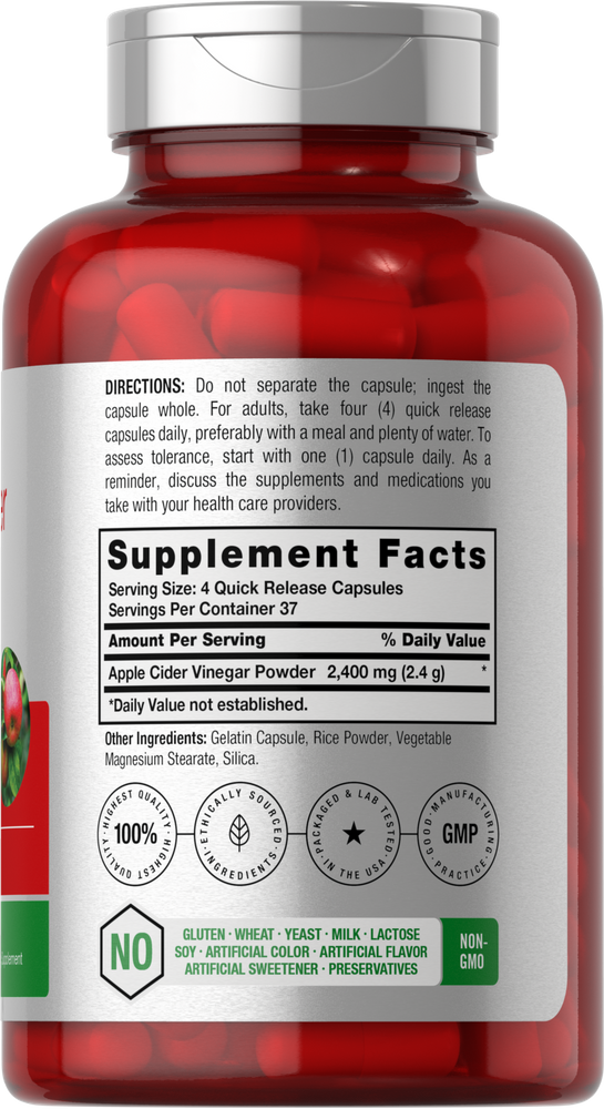 Apple Cider Vinegar 2400mg per serving | 150 Capsules