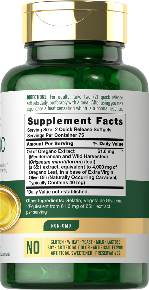 Oregano Oil 4000mg per serving | 150 Softgels