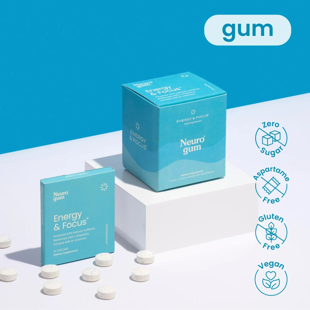 Neuro Energy & Focus Gum (Peppermint)-Shop