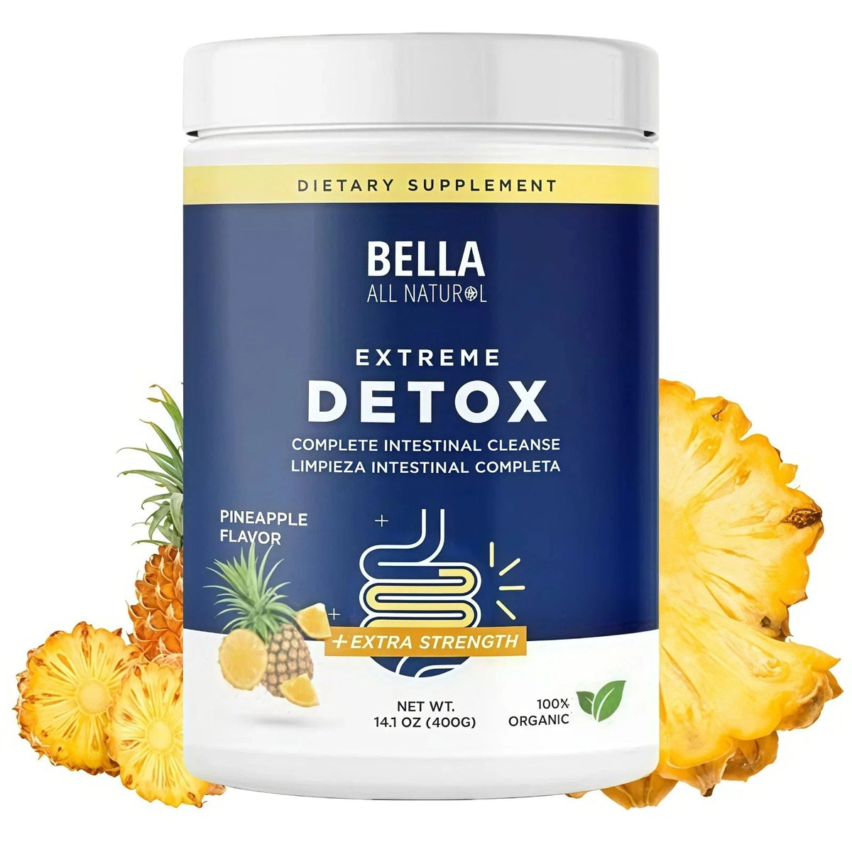 Bella All Natural ULTRA Cleanse Granules (Pineapple) -Complete Intestinal Cle...