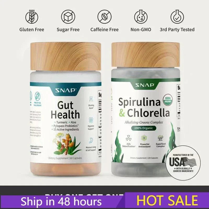 Gut Health & Spirulina Chlorella Bundle –Digestive, Detox & Antioxidant Support
