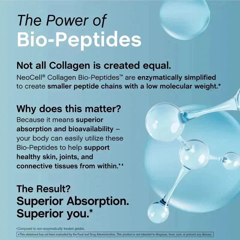 "NeoCell Collagen Bio-Peptides Powder 20oz -Grassfed Protein Supplement-Advanced