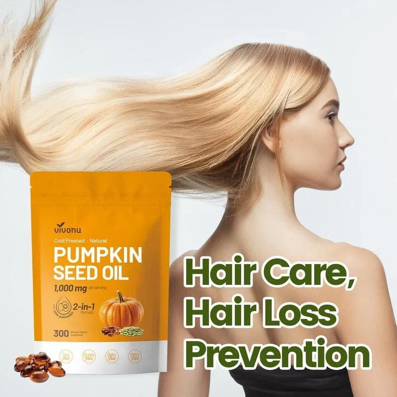VIVONU Pumpkin Seed Oil 1000mg with Saw Palmetto 300 Softgels