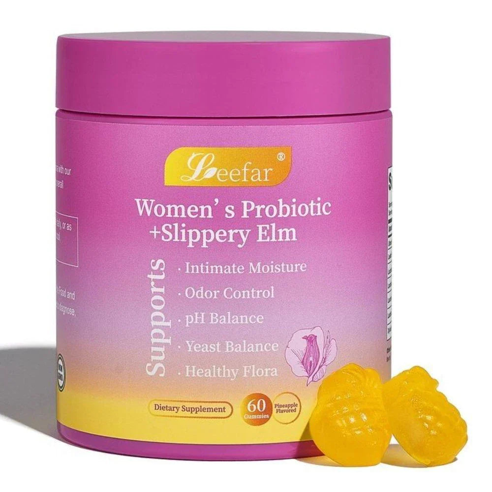 Leefar Women's Probiotic Slippery Elm Pineapple 60 gummies
