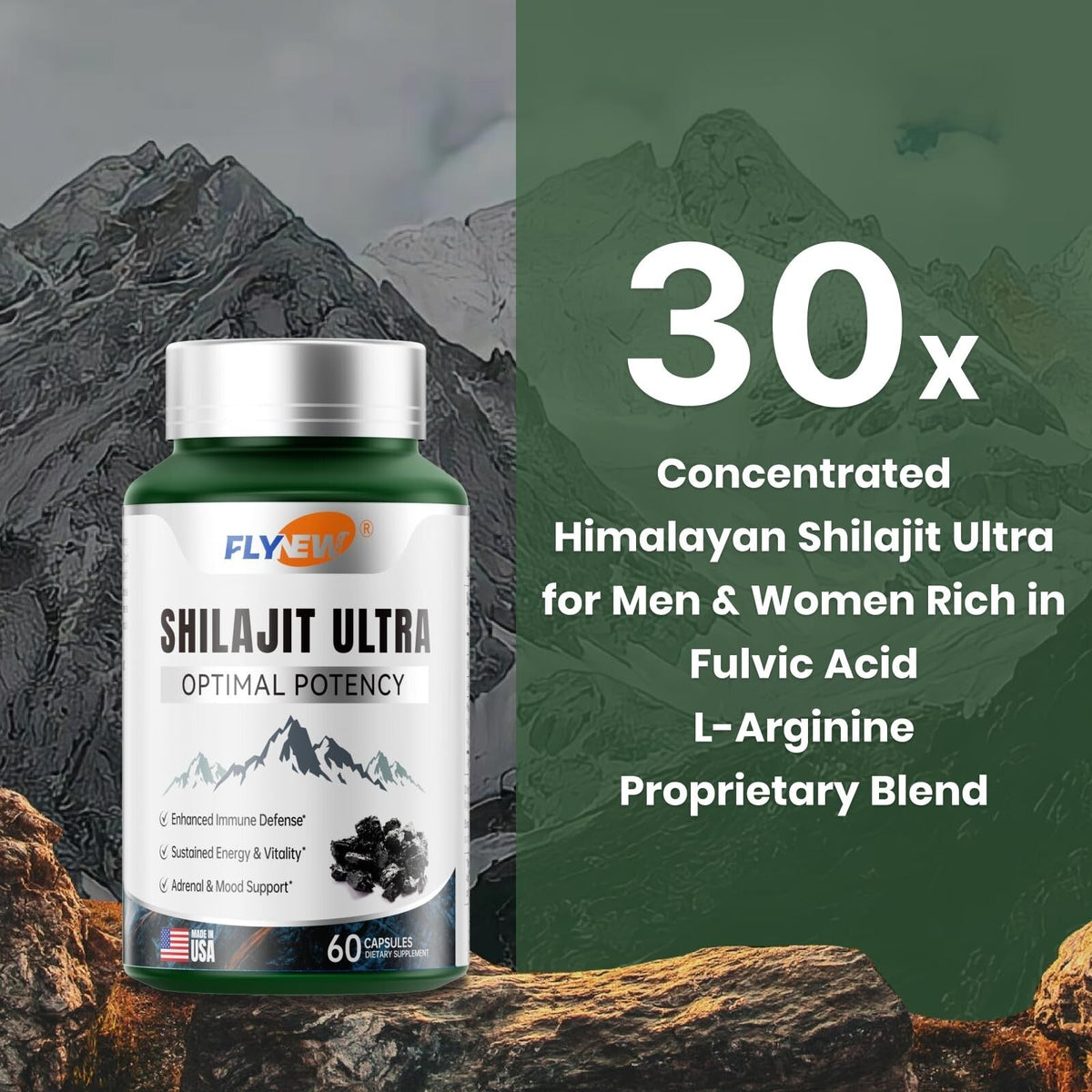 Flynew Ultra-High-Efficiency Shiraiji Extract, Contains L-Arginine, Pure-Shop
