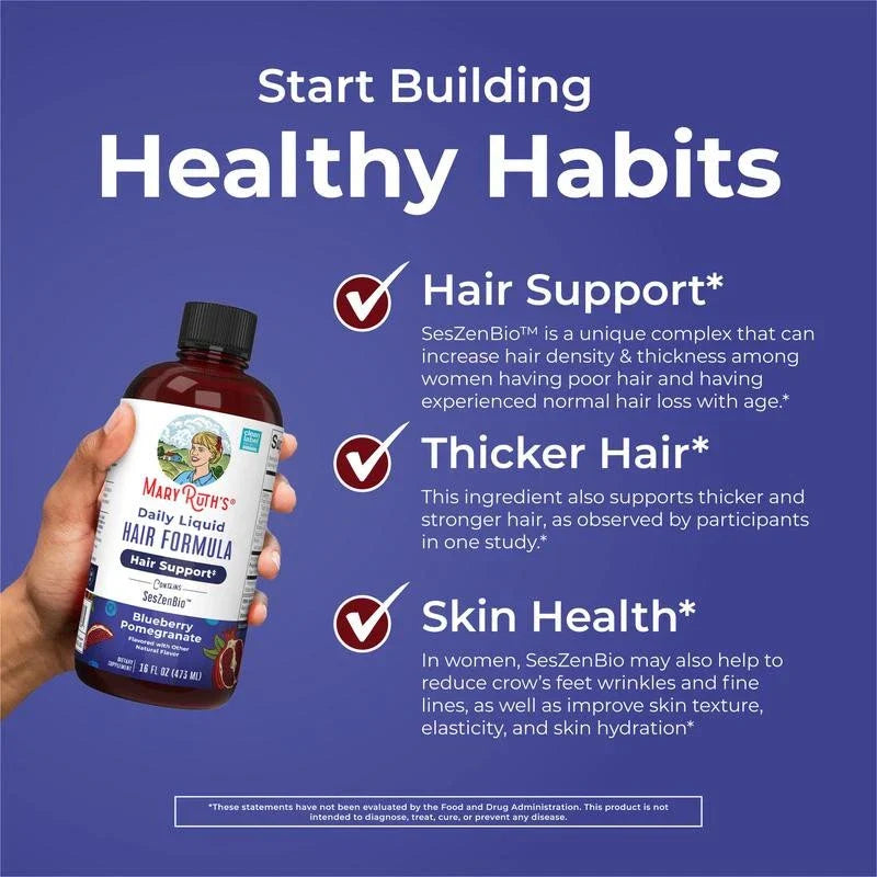 MaryRuth's Daily Liquid Hair Formula - Hair Support - Thicker Hair for Women16oz